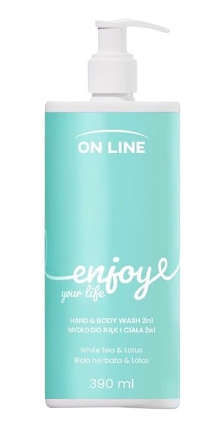 Mydło w płynie - dozownik On Line Emocje, Enjoy  390ml - biała herbata, lotos