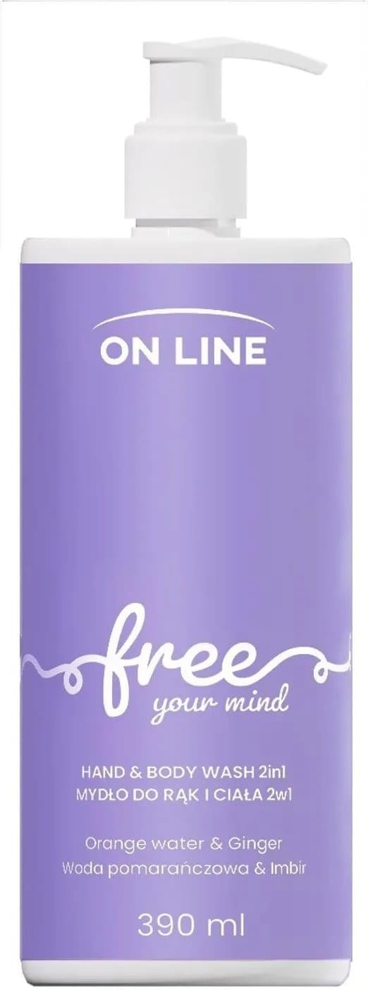 Mydło w płynie - dozownik On Line Emocje, Free  390ml - woda pomarańczowa, imbir
