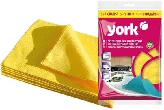 Ścierka domowa, jak bawełna  op.5 szt. +1 York, mix kolorów 020330