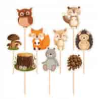 Topper na tort;  Leśni Przyjaciele - 10x11,5cm  op.9 szt.