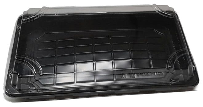 Poj. na sushi  18,8x13x4,5cm  R-Pet  czarny  op.50 szt. (8)  HP-05 (kpl.góra+dół) **