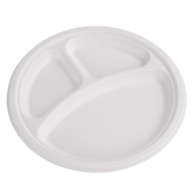 Talerz pulpa 22,5cm 3-dzielny,  biały op.25 szt. (4) 45361  /SKL/