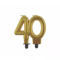 Świeczki cyfry - złota   50  8 cm