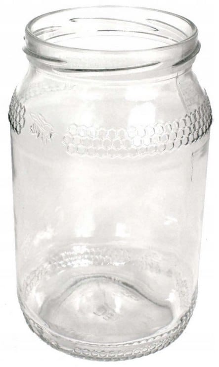 Słoik szklany 900ml  FI 82;  zgrz. 8 szt.   - z tłoczeniem  Plaster Miodu  VIC