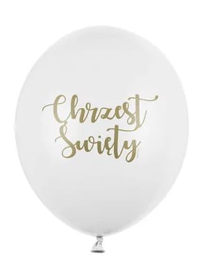 Balon 30cm  op.6 szt. Chrzest święty, Pastel Pure White
