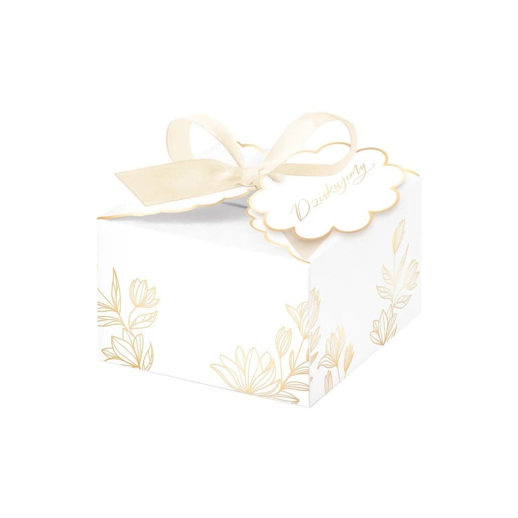 Pudełko na ciasteczka/drobiazgi  DIY Dziękujemy 7x7x4,5 cm  op.10 szt. **