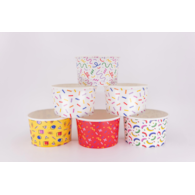 Poj. na lody papier. 245ml  op.25 szt. (24) Memphis MIX kolor.