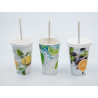 Kubek papier.nadruk  500ml  op.50 szt. (10) śr.90mm powl. Fresh Mix (do zimnego) **