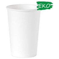 Kubek papier. biały 250ml  op.50 szt. (25) śr.80mm    Plastic free  0034