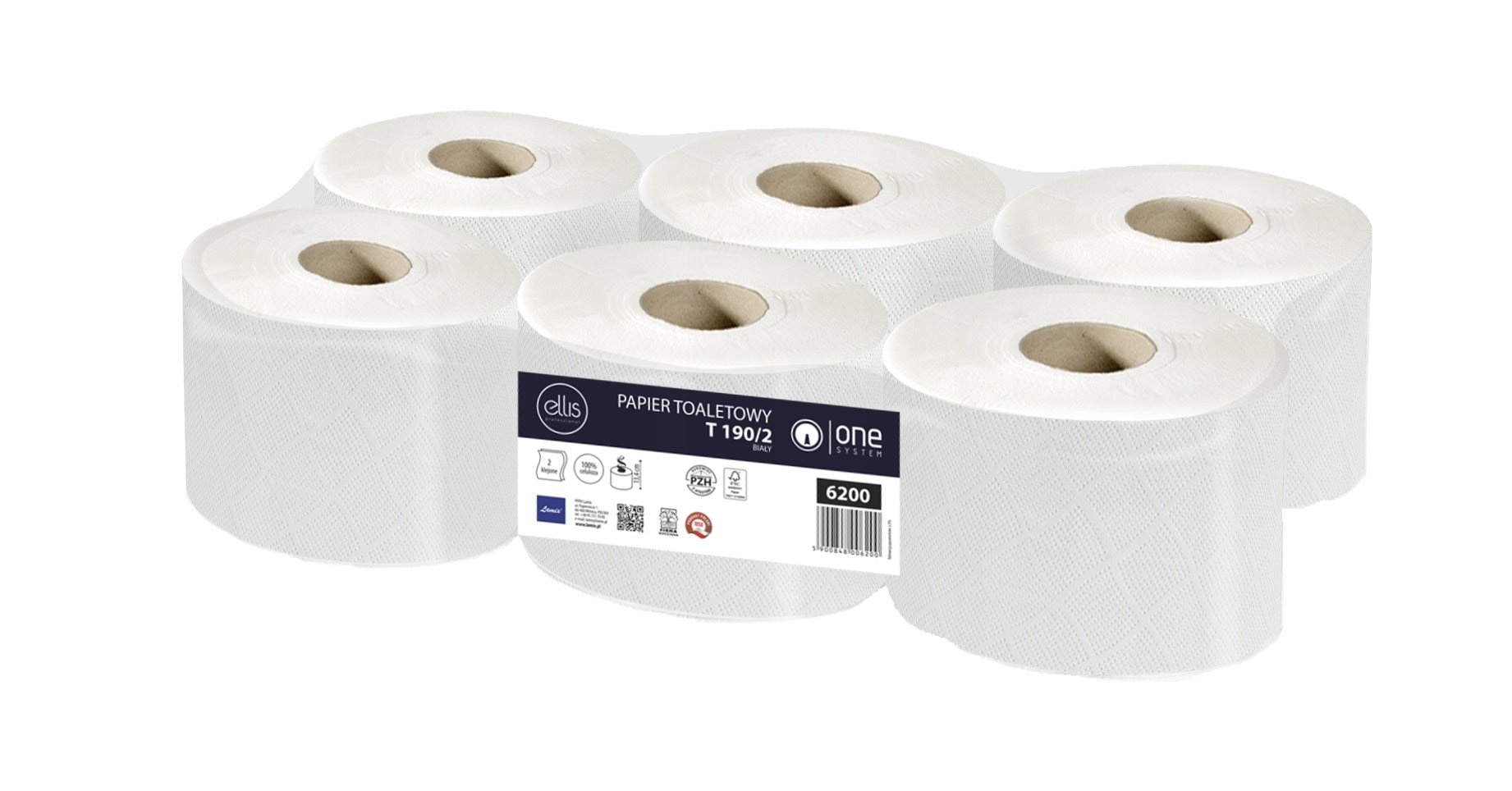 Papier toalet. biały Ellis  180m M One System 6200; op. 6 rolek