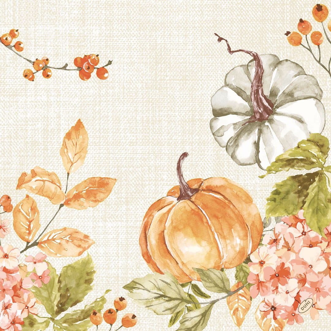 Serwetki 40x40cm flizelinowe skł.  wzór: dynie Spicy Pumpkin  op.60 szt. (6) Dunisoft 211478