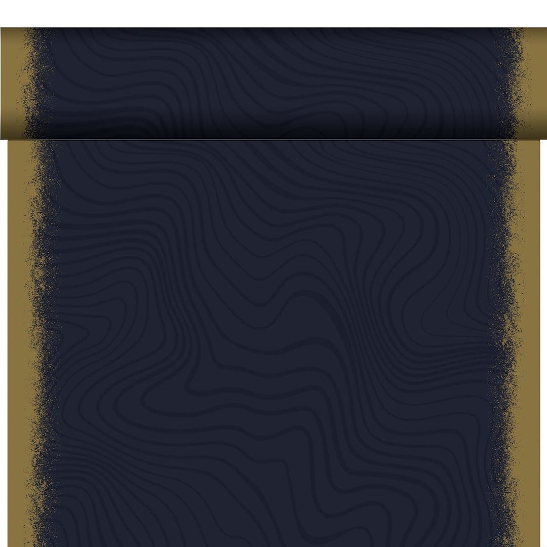 Bieżnik  Arlaid 0,4x24m - czarny ze złotym brzegiem  Sparkly Black  (4) perforacja co 120cm