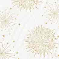 Serwetki 40x40cm flizelinowe skł.  Noworoczne  op.60 szt. (6) białe ze złotym Sparkly White