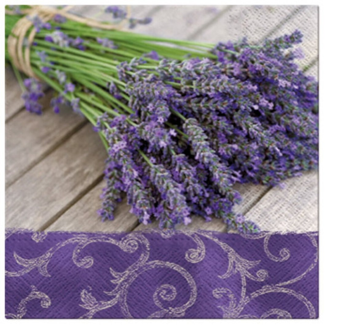 Serwetki 33x33cm  skł. 3-warst.  op.20 szt. Lavender in the country SLD090000