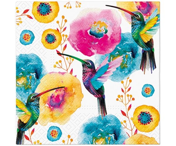 Serwetki 33x33cm  skł. 3-warst.  op.20 szt. Hummingbird SDL142400