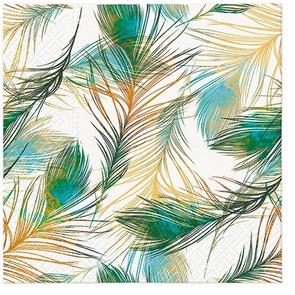 Serwetki 33x33cm  skł. 3-warst.  op.20 szt. Feather composition SDL138100