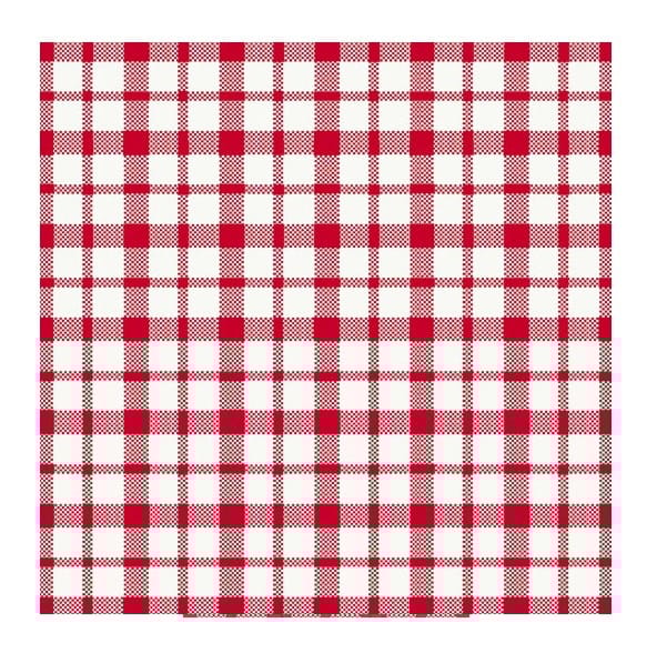 Serwetki 40x40cm flizelinowe skł.  wzór: biało-czerwona krata  Giovanni    op.60 szt. (12)