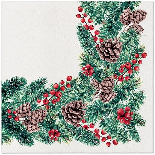 SERWETKI 40x40 skł.AIRLAID BOŻE NARODZENIE Winter Branches  op.12 szt.