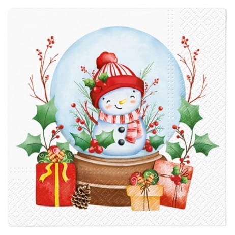 Serwetki - Boże Narodzenie  33x33cm  op.20 szt.  Snowman in a ball