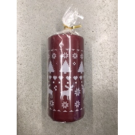 Świeca walec  70/140 nordic bordo Boże Narodzenie