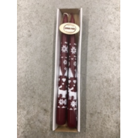 Świeca stożkowa, bordo nordic  op.2 szt. Boże Narodzenie