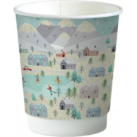 Kubek papier. 2-ściankowy  Winter/Zima  250ml  op.20 szt. (25) śr.80mm powl.