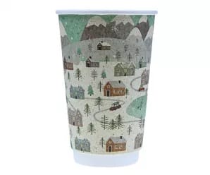Kubek papier. 2-ściankowy  Winter/Zima  400ml  op.20 szt. (20) śr.90mm powl.