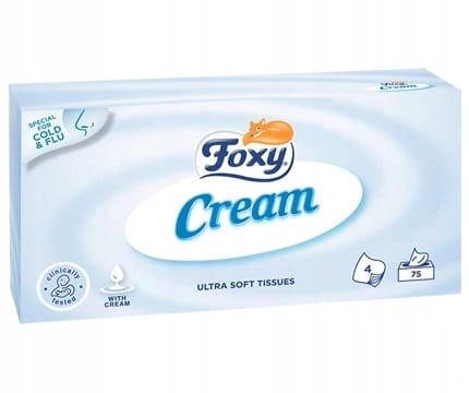 Chusteczki higieniczne kartonik Foxy Cream    op-76szt.