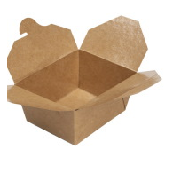 Pudełko papier. brąz. Lunch box 13x10,5x6,4cm  600ml  op.50 szt. (450) składane 1999903005 **