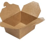 Pudełko papier. brąz. Lunch box 13x10,5x6,4cm  600ml  op.50 szt. (450) składane 1999903005 **