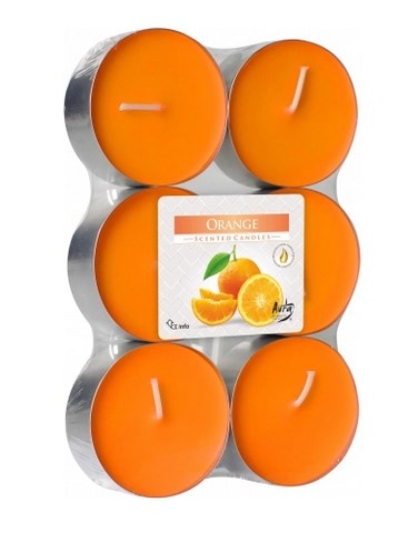 Świeczki-podgrzewacze zapachowe, duże  op.6 szt. p35-6-63 S6 pomarańcza; Aura