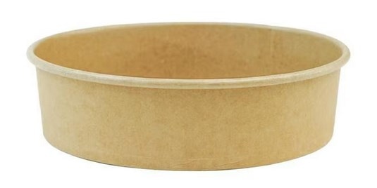 Poj. na sałatkę papier. brąz. okrągły 1130ml  op.50 szt. (6)  POTCART1130PFFC   plastic free **