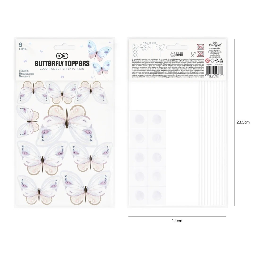 Topper na tort;  Motyle a'9