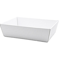 Kosz prezentowy GM-KW-2 tektura prostokątny  biały ŚREDNI (28 x 21,2 x 9,5cm)