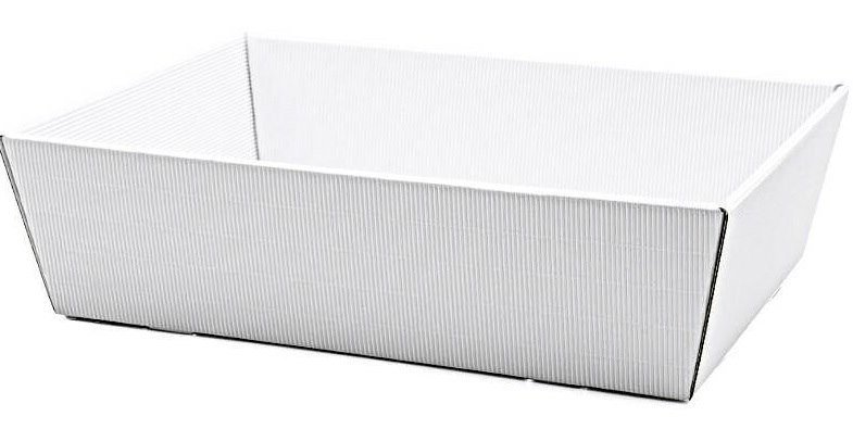 Kosz prezentowy GM-KW-2 tektura prostokątny  biały ŚREDNI (28 x 21,2 x 9,5cm)