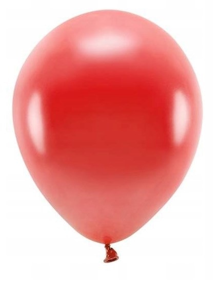 Balon 30cm  op.10 szt. Eco; metalizowane, czerwone