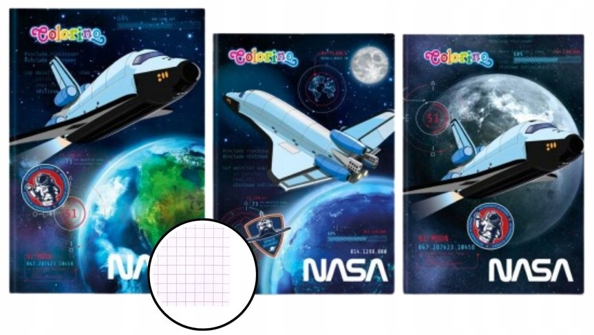 Zeszyt 32k.; kratka Colorino School Nasa  21498PTR