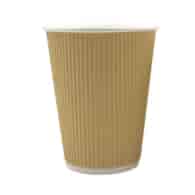 Kubek papier. 2-ściankowy  300ml  op.25 szt. (20) śr.80mm  brąz jasny, karbowany  88921  Plastic free