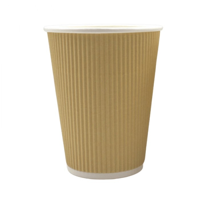 Kubek papier. 2-ściankowy  300ml  op.25 szt. (20) śr.80mm  brąz jasny, karbowany  88921  Plastic free