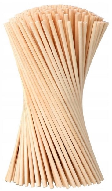 Patyczki do waty cukrowej  39cm/4mm  op.200 szt. drewno  szorstkie