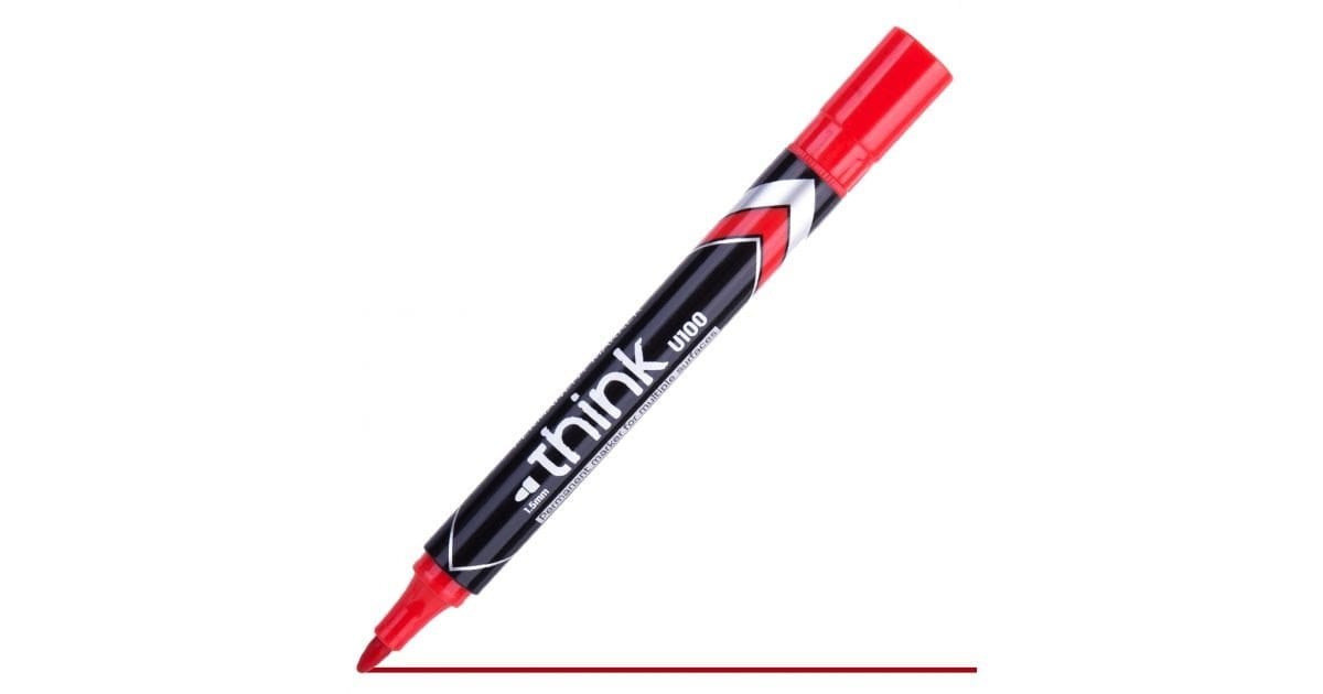 Marker perm. okrągły Deli Czerwony**