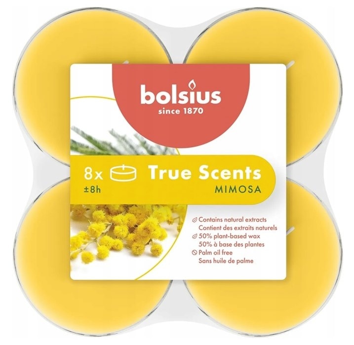 Świeczki-podgrzewacze zapachowe  op.8 szt. maxi  mimosa