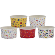 Poj. na lody papier. 245ml  op.25 szt. (24) Memphis MIX kolor.