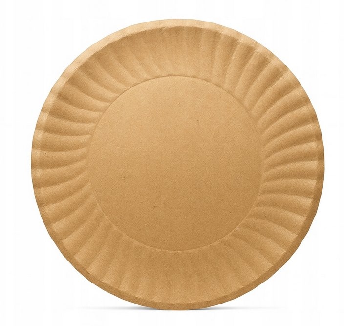 Talerz papier. 23cm  op.50 szt. (20)    Kraft/brązowy