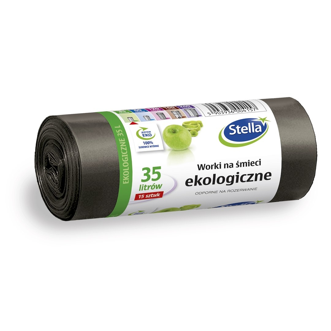 Worki na śmieci LD  35l  op.15 szt. - czarne; AZ