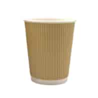 Kubek papier. 2-ściankowy  250ml  op.25 szt. (20) śr.80mm powl.  brąz jasny, karbowany  88914   Plastic free