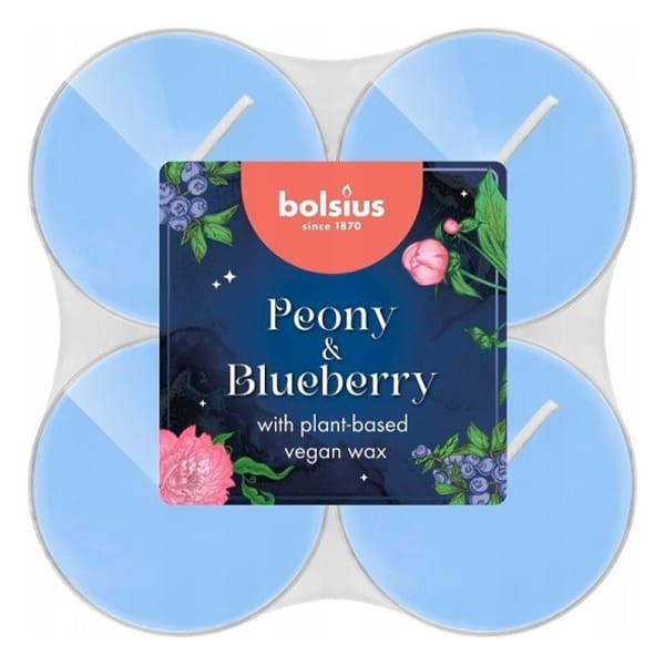 Świeczki-podgrzewacze zapachowe  op.8 szt. maxi  piwonia&borówka