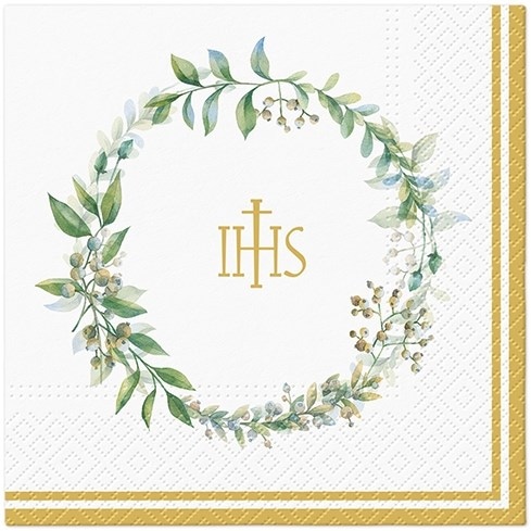 Serwetki - Komunia święta  33x33cm  op.20 szt.  First communion herbal   SDL136600