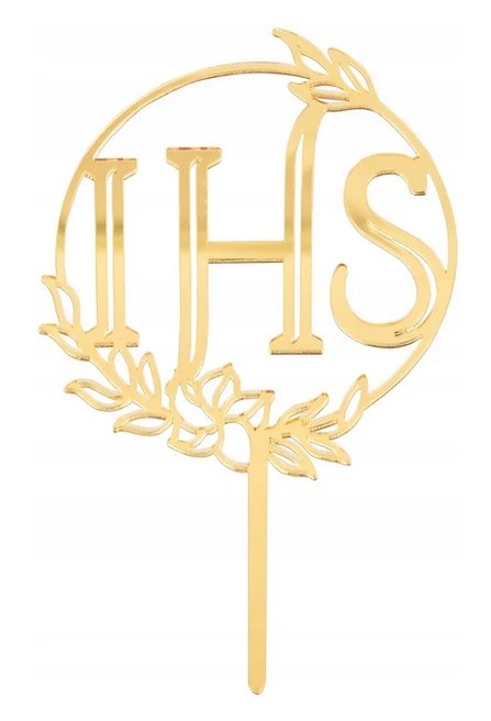 Topper na tort;  Komunia Święta - złoty