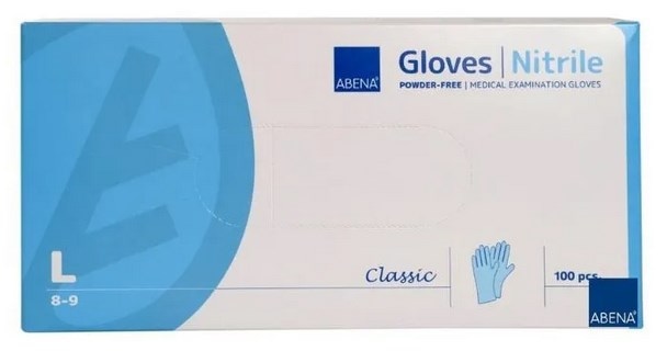 Rękawice Nitrylowe  L   op.100 szt. bezp./ niebieskie  52704